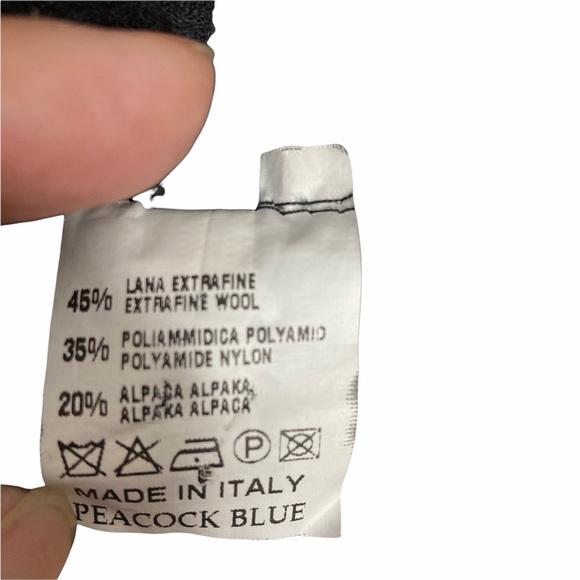 Peacock Blue Wool/Alpaca Blend Waterfall Cardigan - Picture 12 of 14